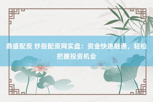 鼎盛配资 炒股配资网实盘：资金快速融通，轻松把握投资机会